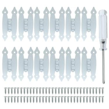 Imagem de Seimneire Dobradiças de armário H, dobradiças antigas em forma de H, ferramenta decorativa para guarda-roupa, caixa de joias de madeira - 12 peças brancas