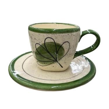 Imagem de Xícara Café Chá Verde Trevo Em Cerâmica Pintado Á Mão(Xícara,Chá)