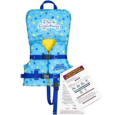 Imagem de Dark Lightning Colete Salva-Vidas Aprovado Pela Guarda Costeira Dos Eua Para Crianças De 1 A 3 Anos, Boias De Piscina De 20 A 30 Libras, Colete Salva-Vidas Para Bebês/Crianças De 0 A 30 Libras, Estr