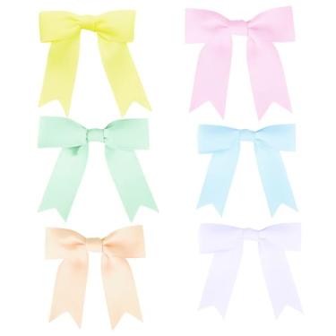 Imagem de Meseey Laços de fita de gorgorão pré-fabricados para sacos de petiscos, 7,6 cm, conjunto (conjunto pastel, 76)