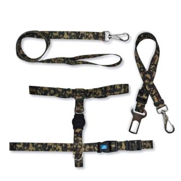 Imagem de Kit Cinto de Segurança e Peitoral H c/Guia M Camuflado
