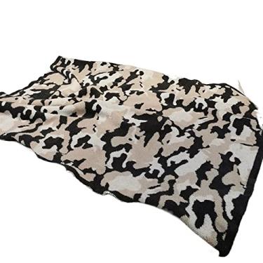 Imagem de CNBYDK Manta tecida à mão, aconchegante, de microfibra, delicada, de crochê, para usar, fofa, para escritório, sofá, cama, mantas de quadros de polar