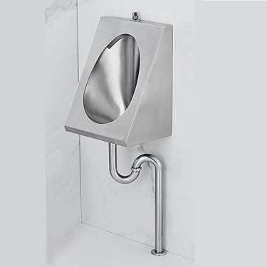 Imagem de Mictórios de aço inoxidável 304, mictório portátil para homens por indução de drenagem montada na parede mictórios de banheiro público, mictórios masculinos quadrados montados na parede, mictório de