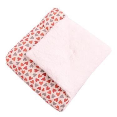 Imagem de Manta com Sherpa Dupla Face para Bebê Coração 01 Peça - Amora Baby