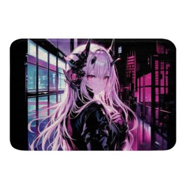 Imagem de Erosebridal Tapete de banho de anime japonês 51 x 81 cm, tapetes de anime para meninas, tapetes kawaii, japonês, desenho animado, animação japonesa, tapete de entrada para meninos, adolescentes