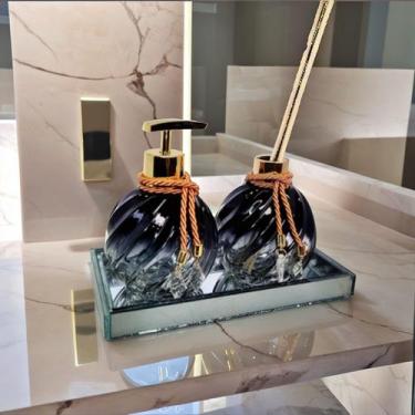 Imagem de Kit Lavabo Espiral Preto Completo De Vidro Premium Presente - MultiVen