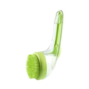 Imagem de IEUDNS Brush de escova de cachorro Pet Brush Bath Ergonomic portátil lavar banho seco e úmido O uso remove cabelos soltos para gatos de cachorro de gatinho, Verde