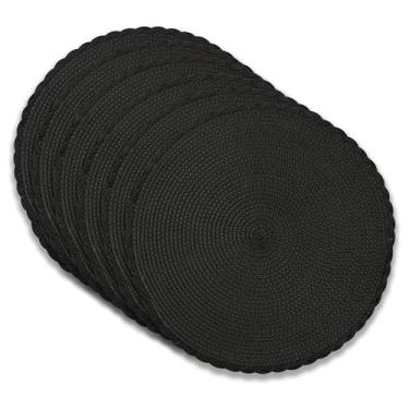 Imagem de Conjunto de 6 tapetes de mesa resistentes ao calor de 38 x 38 cm para 6 unidades de cozinha e sala de jantar, estilo moderno, fácil de limpar, durável e elegante