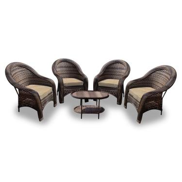 Imagem de Conjunto de Poltronas Fibra Sintética Karibe e 1 Mesa Centro