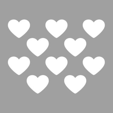 Imagem de Adesivo Parede Infantil Quarto Sala Coração 5x6cm Branca