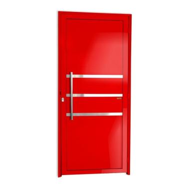 Imagem de Porta Lambril Com Friso Com Puxador Super 25 210cm X 100cm Brimak Vermelho