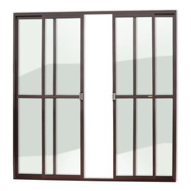 Imagem de Porta Balcão 4 Folhas Super 25 Vidro Liso 210cm X 200cm Brimak Corten