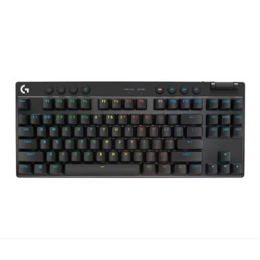 Imagem de Teclado Gamer Sem Fio Logitech G Pro X com design TKL, Layout US, RGB 