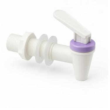 Imagem de Torneira Extra Longa com Alavanca Superior Ideal para Filtros e Bebedouros de Água (BRANCA TAMPA LILÁS)