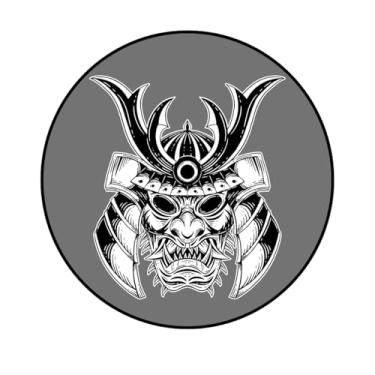 Imagem de Adesivo Personalizado Redondo, 10cm, Tema Samurai, Modelos 184SM-194SM (190SM, Papel Couché 150, 10CM)