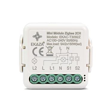 Imagem de EKAZA Interruptor mini Modulo Embutido 2CH ZigBee com clipe - EKAC-T3092Z