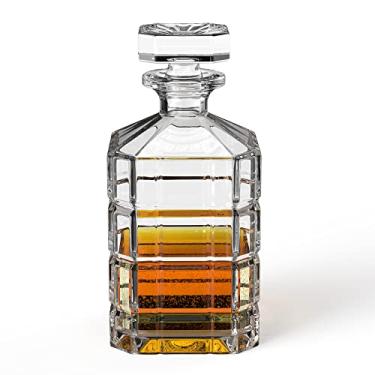 Imagem de Crystal Whiskey Decanters, Lead-free Decanter with Glass Stopper, Vodka decanter for Wine, Bourbon, Brandy, Liquor, Juice, Water, Mouthwash(Plaid)