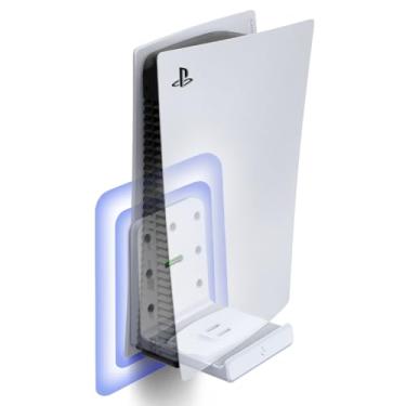Imagem de Spigen Suporte de parede para console original PlayStation 5 Disc e Digital Edition, instalação e montagem fáceis e seguras - Branco (não compatível com PS5 Slim)