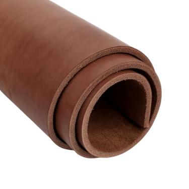 Imagem de Folha de couro de flor integral, 4-5 mm de espessura, marrom, couro bovino curtido vegetal para artesanato, ferramentas, fabricação de bainha (marrom 15 x 15 cm)