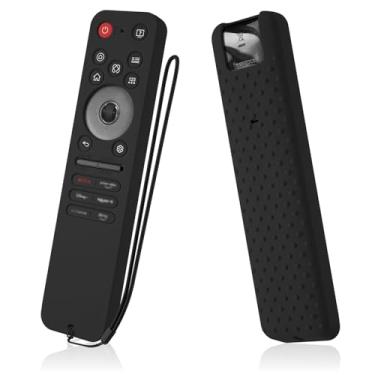 Imagem de AKSHFETH Capa de controle remoto de silicone para LG MR25GA, compatível com Smart TVs LG OLED 2025 C5, B5, G5, série M5, com cordão (preto)