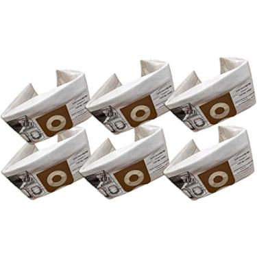 Imagem de 6 sacos HEPA de substituição compatíveis com Ridgid VF3501 23738. Para sacos de pano de 5 camadas de alta eficiência a vácuo seco e úmido de 3-4,5 galões.