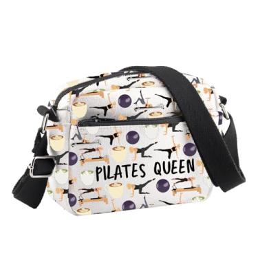 Imagem de BDPWSS Bolsa transversal de Pilates, presente para amantes de Pilates, rainha de Pilates, presente de instrutor de ioga, presentes para professores, meditação, Pilates Queen Cb