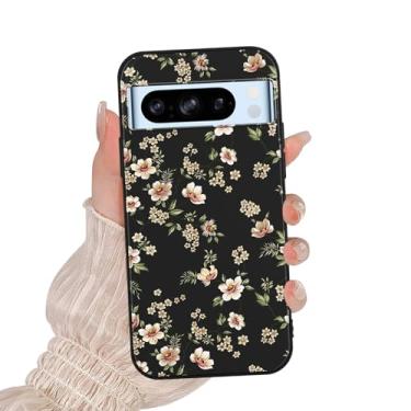 Imagem de Zrutru Linda capa de telefone floral para Google Pixel 8 Pro 5G 6,7 polegadas, estampa de flores brancas desenho kawaii design estético capas de silicone macio TPU fino à prova de choque capa