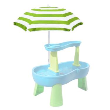 Imagem de Exokugo Guarda-chuva de praia para crianças mesa aquática e sombra de mesa de piquenique, guarda-chuva infantil resistente ao ar livre, proteção UV de 47 polegadas para brincar na areia, acampamento