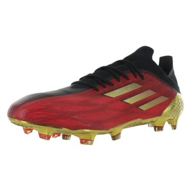 Imagem de adidas Tênis de futebol masculino Adizero Scorch, Vermelho vívido/dourado metálico/núcleo preto e vermelho, 13 Women/12 Men