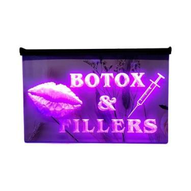 Imagem de Letreiro De Néon LED Vintage Com Lábios, Seringa, Preenchimentos De Bo