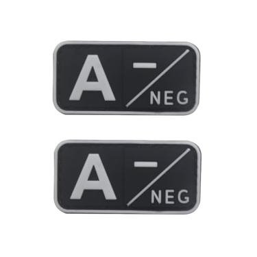 Imagem de Ruoming 2 peças externas 3D PVC borracha macia tipo sanguíneo médico, crachá de gancho de resgate, emblema de moral, acessório DIY (branco A-)