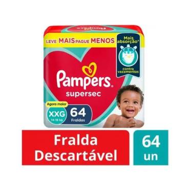 Imagem de Fralda Supersec XXG Pampers 64 Unidades  Maxima Protecao, XXG, 64