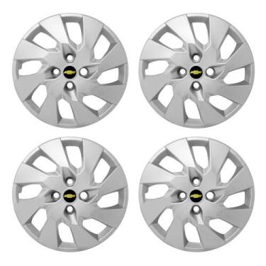 Imagem de Jogo Calota Aro 13 GM Corsa/Celta Prata com emblema preto - GFM