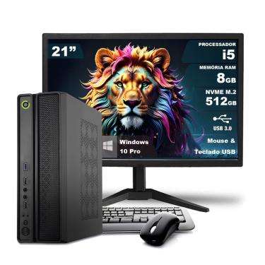 Imagem de Computador On SLIM Completo i5 8GB 512GB NVMe Win10  Monitor 21