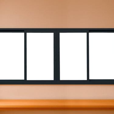 Imagem de Janela Correr 4 folhas Vidro 150x100cm Vidro de Segurança 6cm Fábrica do Alumínio Preto