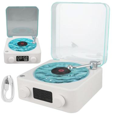 Imagem de Caixa de Som Vitrola Toca Disco Vinil Usb Bluetooth Cartao Tf Portatil Recarregavel