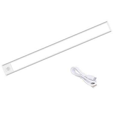 Imagem de Luminaria LED 3 Tons Sensor de Presença Movimento 3 Modos USB Bateria Recarregavel Armario Closet Quarto Sala Escada Iluminaçao