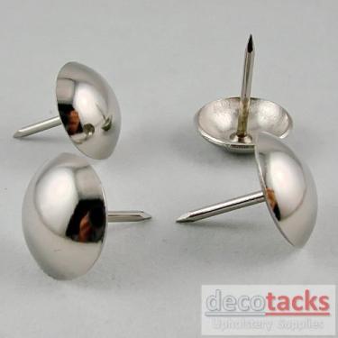 Imagem de decotacks® Pregos/tachas de estofamento com acabamento prateado - 100 peças [acabamento em níquel/prata] DX0518