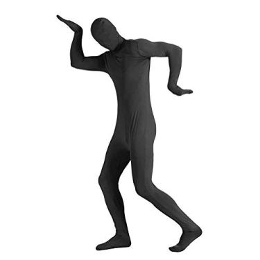 Imagem de Rubie's Terno masculino cor sólida segunda pele, Preto, GG