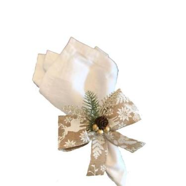 Imagem de Anel Porta Guardanapo Decoração Natal Rustico Pinha Luxo10Un - Marphi 