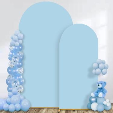 Imagem de Capa de fundo de arco para casamento, elastano, elástico, top redondo, chiara, festa, aniversário, banquete (azul escuro, 2,2 m + 1,8 m)