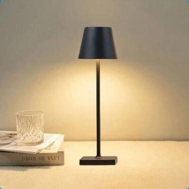 Imagem de Abajur Luminaria Mesa Quarto Decoracao Usb Regarregavel Casa Preto - D