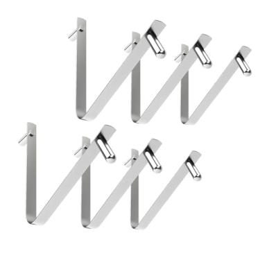 Imagem de Fenteer 6x Clipes para escova de piscina, peças leves, botão de mola de pino duplo, clipes em forma de V para camping em lago, desnatador de folhas, haste