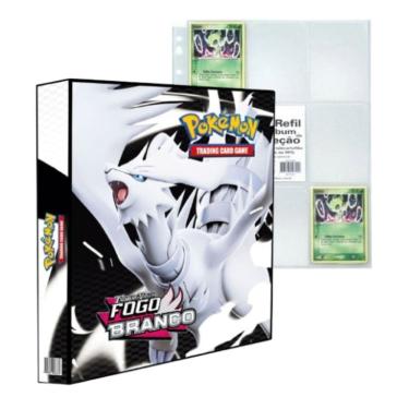 Imagem de Álbum Pasta Fichário Pokemon Escarlate Violeta Fogo Branco com 10 Folhas 9 Bolsos YES Capa Dura TCG
