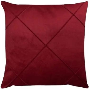 Imagem de Capa de Almofada Suede Aveludada Drapeada 45x45cm