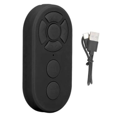 Imagem de Greensen Controle Remoto de Selfie Botão, Tipo C Recarregável BT 10m Disparador de Selfie para Câmera de Celular Avanço Rápido (BLACK)