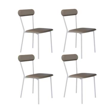 Imagem de Cadeira Vintage Emília Fixa C-4 Pes 450 X 505 X 810 Mm C-4 Un. Pés Brancos. Cn.venus Cinza Cn.venus Cinza