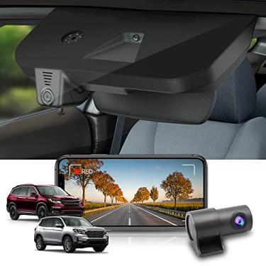 Imagem de Fitcamx Câmera de painel frontal 4K + traseira 1080P se adapta para Honda Pilot 2016-2022 e Passport 2019-2025 Touring EX LX Elite Sport EXL (DZ-9188), visual OEM, gravação de loop duplo, WiFi e