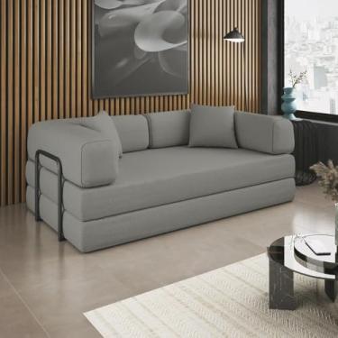 Imagem de Sofá Cama Colchão Casal Compactair Confortável Sala Balaqui Cor:cinza Claro