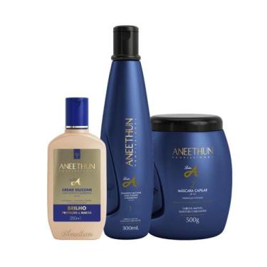 Imagem de Aneethun Linha A Shampoo 300ml + Máscara 500g + Creme de Silicone 250m
